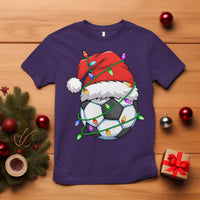 Soccer Christmas T Shirt Santa Hat Sports Xmas Pajamas - Wonder Print Shop