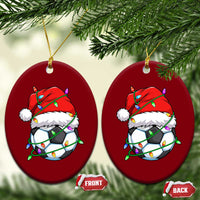 Soccer Christmas Ceramic Ornament Santa Hat Sports Xmas Pajamas - Wonder Print Shop