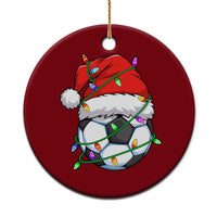 Soccer Christmas Ceramic Ornament Santa Hat Sports Xmas Pajamas - Wonder Print Shop