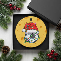 Soccer Christmas Ceramic Ornament Santa Hat Sports Xmas Pajamas - Wonder Print Shop