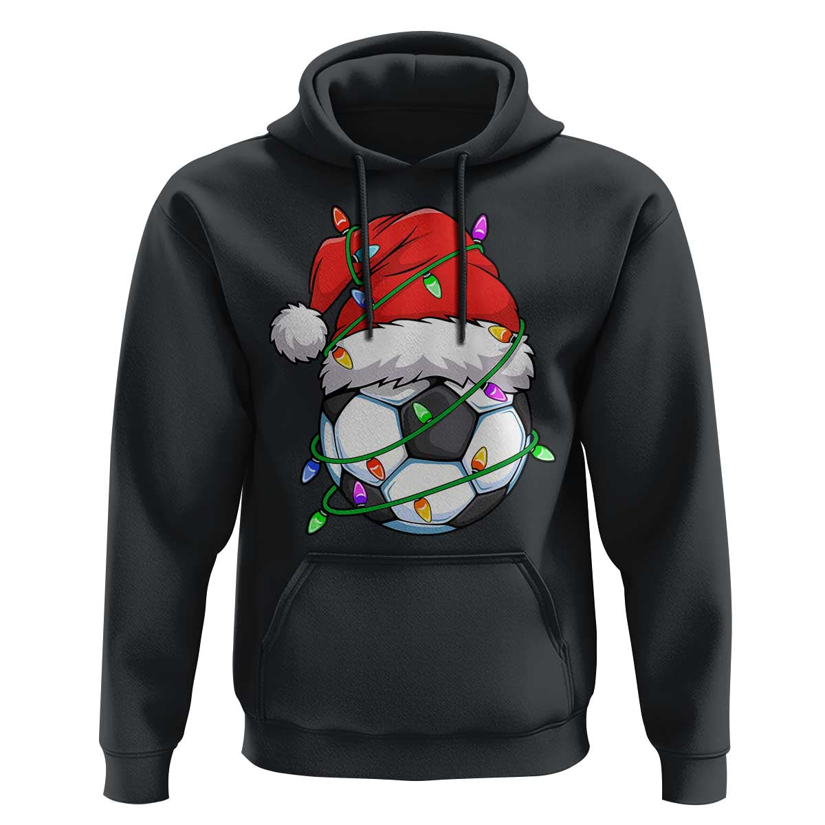 Soccer Christmas Hoodie Santa Hat Sports Xmas Pajamas - Wonder Print Shop