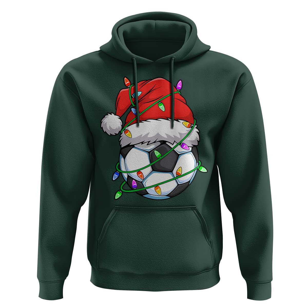 Soccer Christmas Hoodie Santa Hat Sports Xmas Pajamas - Wonder Print Shop