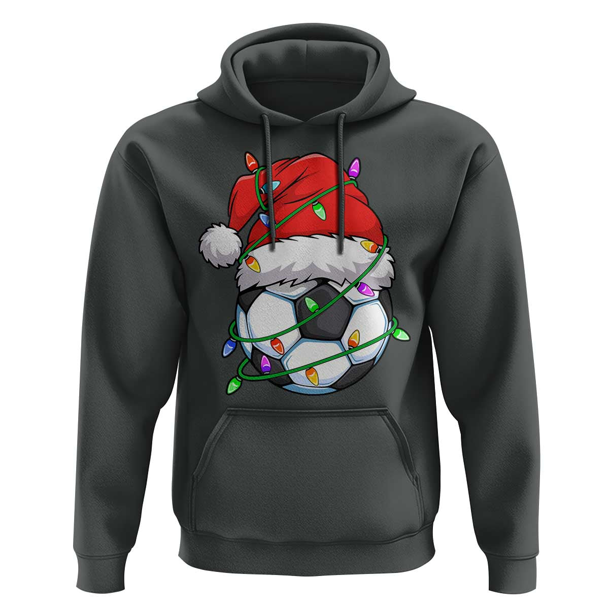 Soccer Christmas Hoodie Santa Hat Sports Xmas Pajamas - Wonder Print Shop