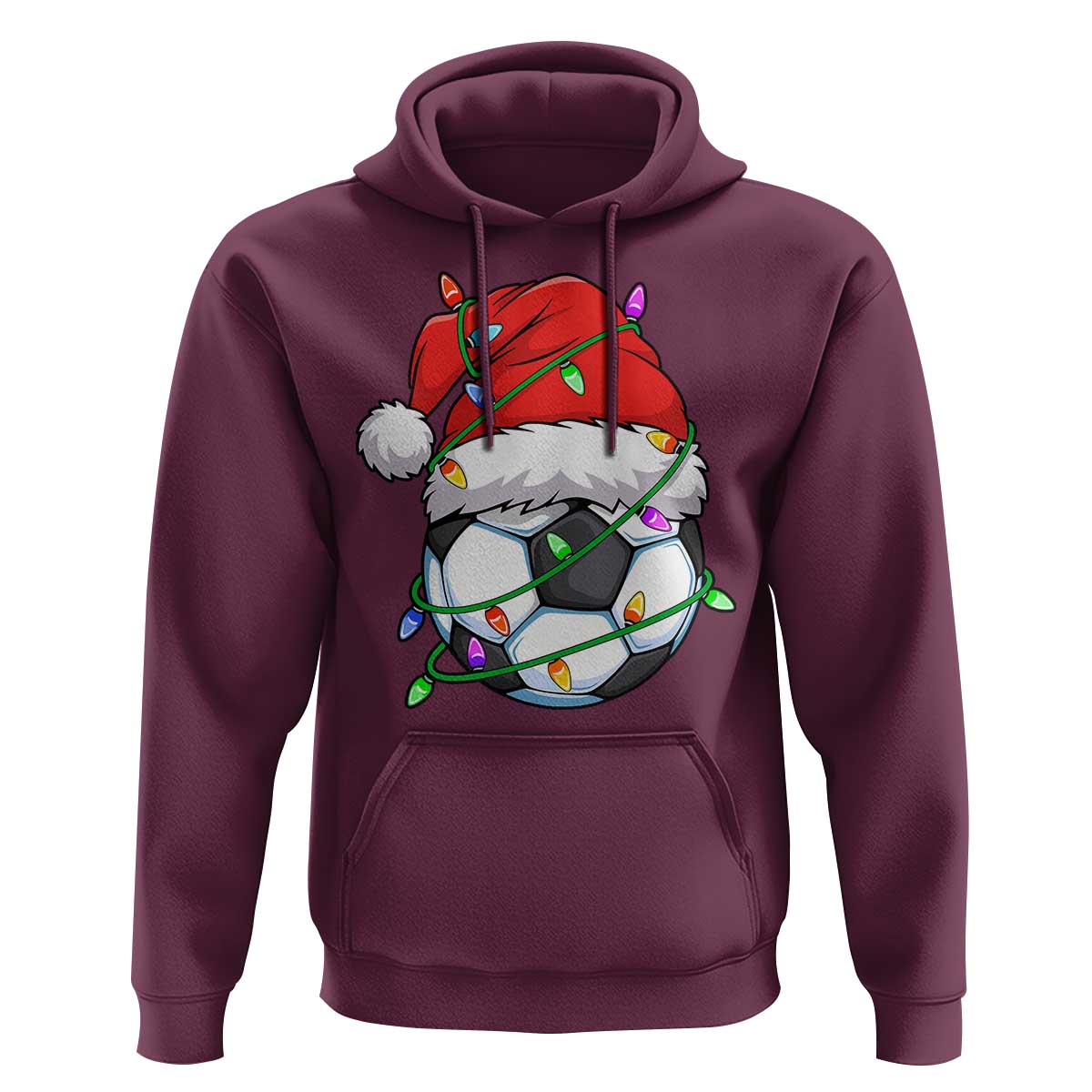 Soccer Christmas Hoodie Santa Hat Sports Xmas Pajamas - Wonder Print Shop