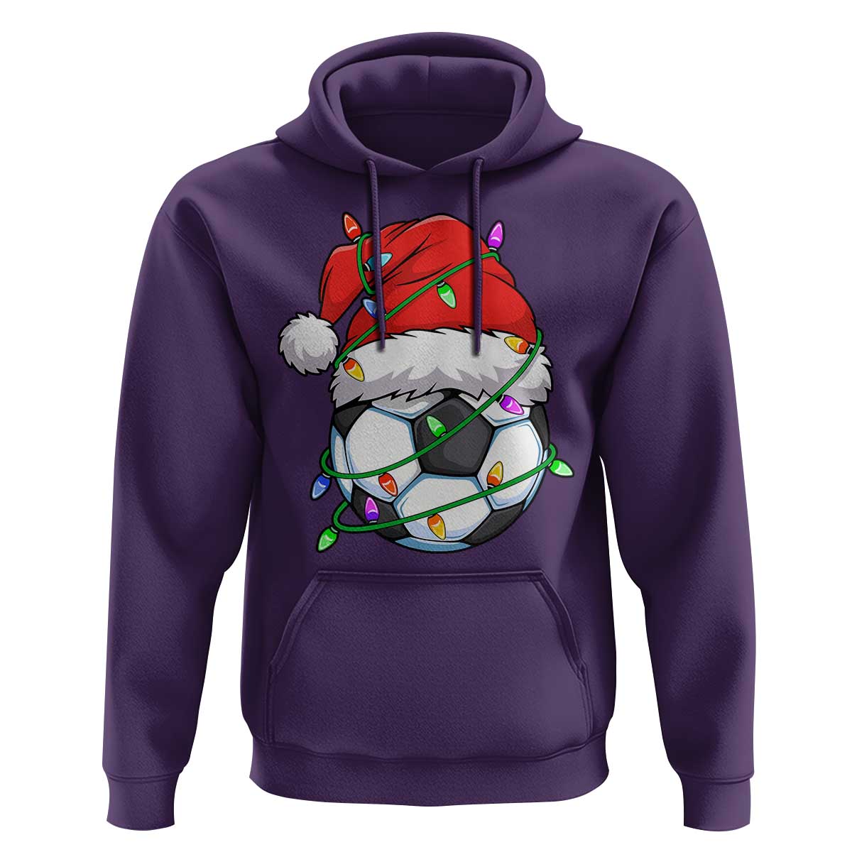 Soccer Christmas Hoodie Santa Hat Sports Xmas Pajamas - Wonder Print Shop