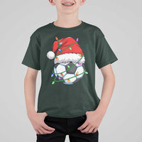 Soccer Christmas T Shirt For Kid Santa Hat Sports Xmas Pajamas - Wonder Print Shop