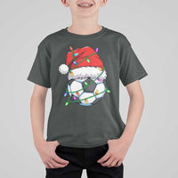 Soccer Christmas T Shirt For Kid Santa Hat Sports Xmas Pajamas - Wonder Print Shop