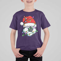 Soccer Christmas T Shirt For Kid Santa Hat Sports Xmas Pajamas - Wonder Print Shop