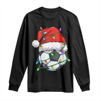 Soccer Christmas Long Sleeve Shirt Santa Hat Sports Xmas Pajamas - Wonder Print Shop