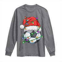 Soccer Christmas Long Sleeve Shirt Santa Hat Sports Xmas Pajamas - Wonder Print Shop