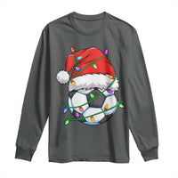 Soccer Christmas Long Sleeve Shirt Santa Hat Sports Xmas Pajamas - Wonder Print Shop