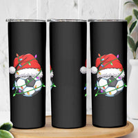 Soccer Christmas Skinny Tumbler Santa Hat Sports Xmas Pajamas - Wonder Print Shop