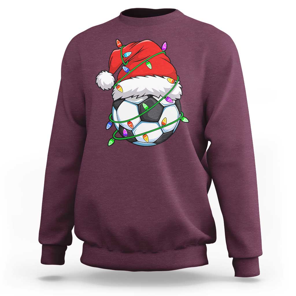 Soccer Christmas Sweatshirt Santa Hat Sports Xmas Pajamas - Wonder Print Shop