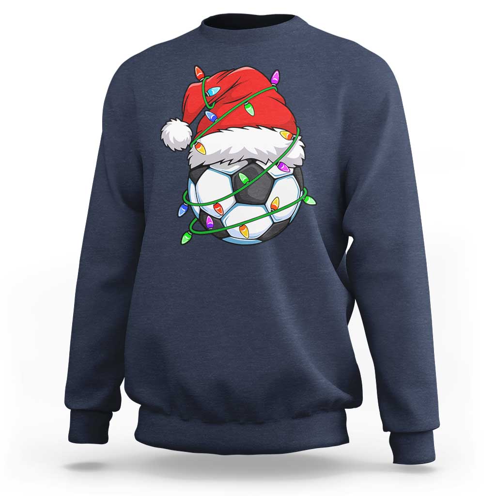 Soccer Christmas Sweatshirt Santa Hat Sports Xmas Pajamas - Wonder Print Shop