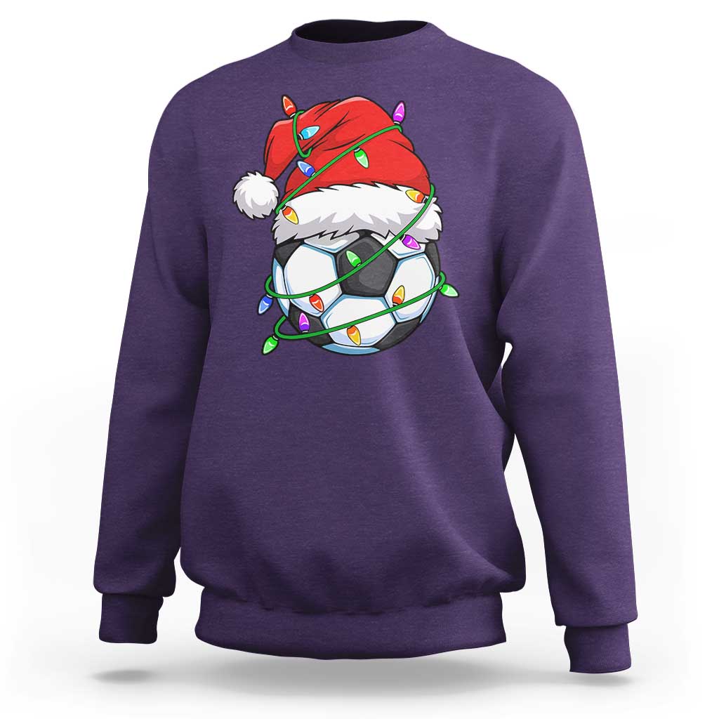 Soccer Christmas Sweatshirt Santa Hat Sports Xmas Pajamas - Wonder Print Shop