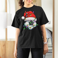 Soccer Christmas T Shirt For Women Santa Hat Sports Xmas Pajamas - Wonder Print Shop