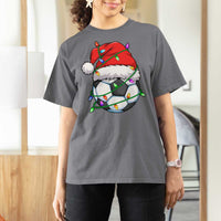 Soccer Christmas T Shirt For Women Santa Hat Sports Xmas Pajamas - Wonder Print Shop