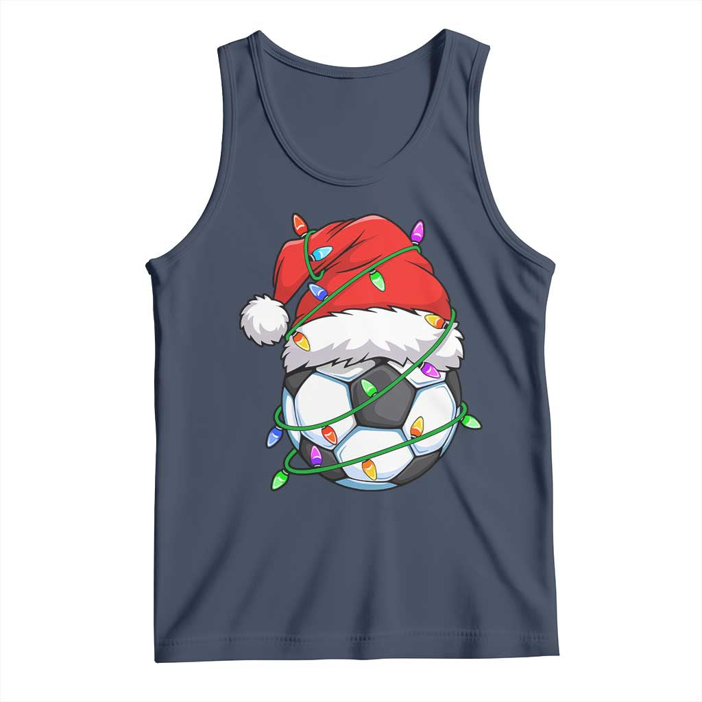 Soccer Christmas Tank Top Santa Hat Sports Xmas Pajamas - Wonder Print Shop