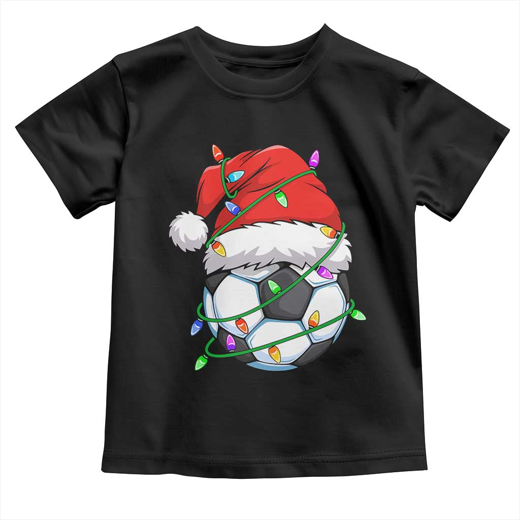 Soccer Christmas Toddler T Shirt Santa Hat Sports Xmas Pajamas - Wonder Print Shop