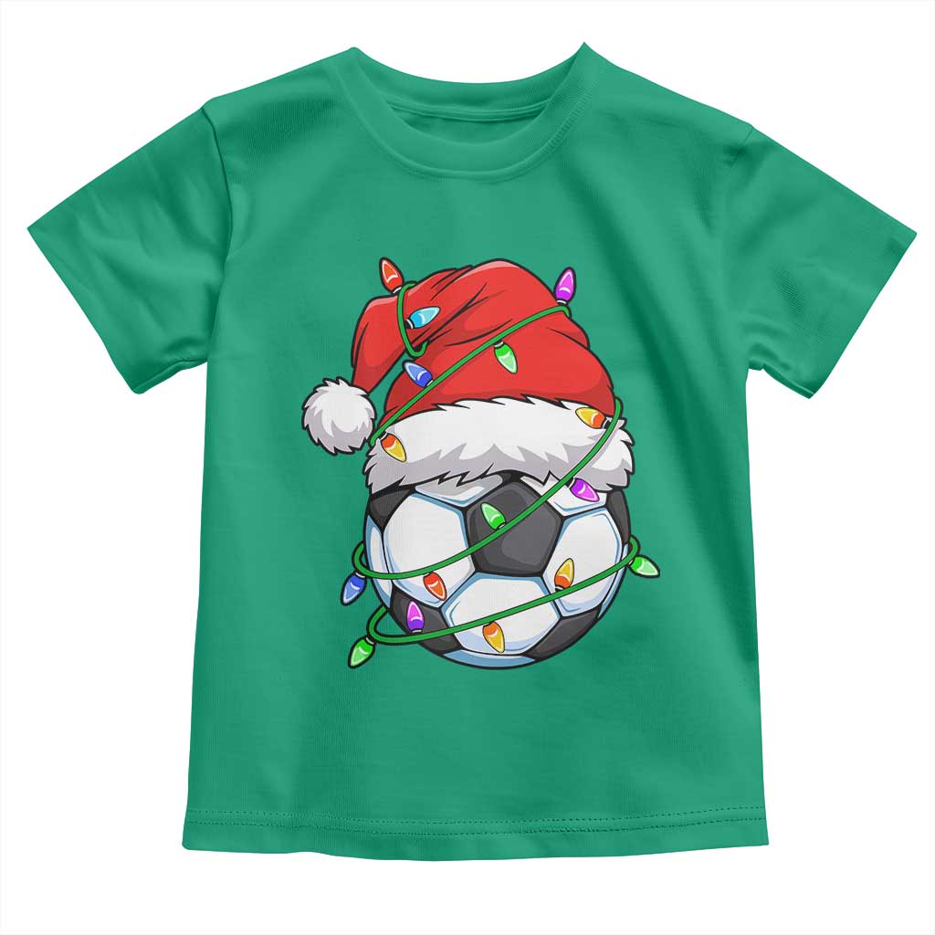 Soccer Christmas Toddler T Shirt Santa Hat Sports Xmas Pajamas - Wonder Print Shop