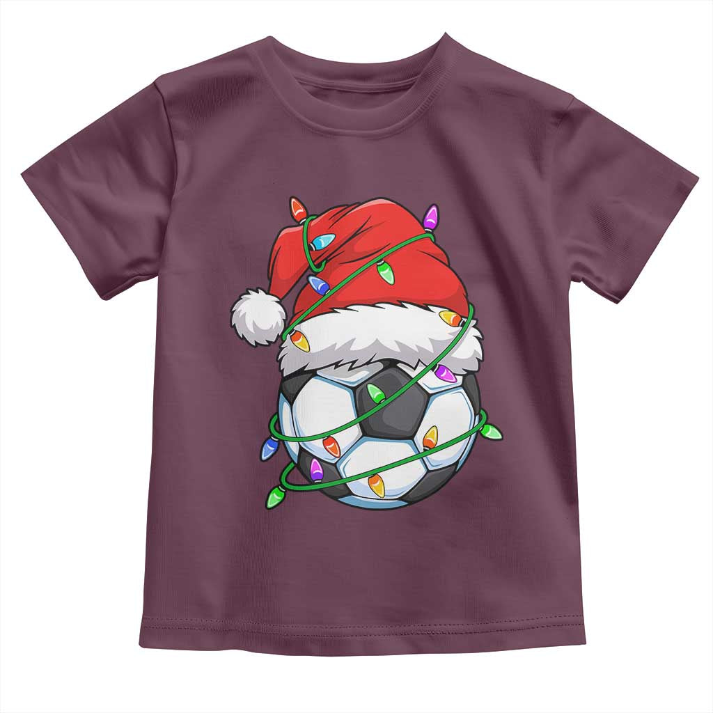 Soccer Christmas Toddler T Shirt Santa Hat Sports Xmas Pajamas - Wonder Print Shop