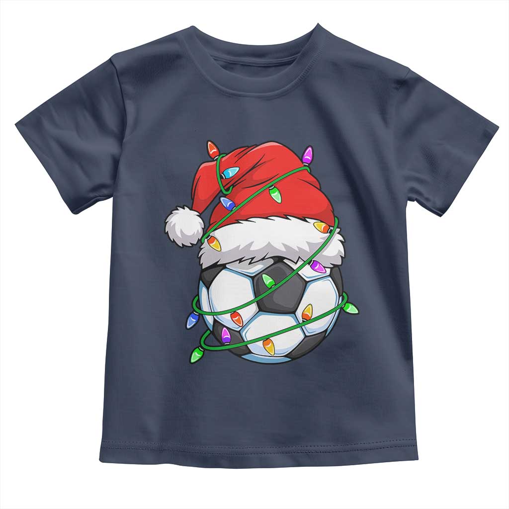 Soccer Christmas Toddler T Shirt Santa Hat Sports Xmas Pajamas - Wonder Print Shop