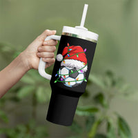 Soccer Christmas Tumbler With Handle Santa Hat Sports Xmas Pajamas - Wonder Print Shop
