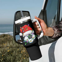 Soccer Christmas Tumbler With Handle Santa Hat Sports Xmas Pajamas - Wonder Print Shop