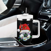 Soccer Christmas Tumbler With Handle Santa Hat Sports Xmas Pajamas - Wonder Print Shop