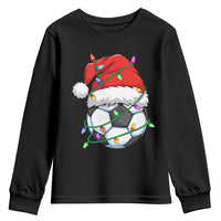 Soccer Christmas Youth Sweatshirt Santa Hat Sports Xmas Pajamas - Wonder Print Shop