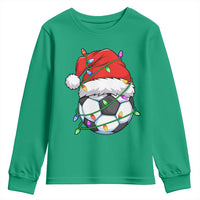 Soccer Christmas Youth Sweatshirt Santa Hat Sports Xmas Pajamas - Wonder Print Shop