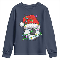 Soccer Christmas Youth Sweatshirt Santa Hat Sports Xmas Pajamas - Wonder Print Shop