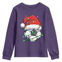 Soccer Christmas Youth Sweatshirt Santa Hat Sports Xmas Pajamas - Wonder Print Shop