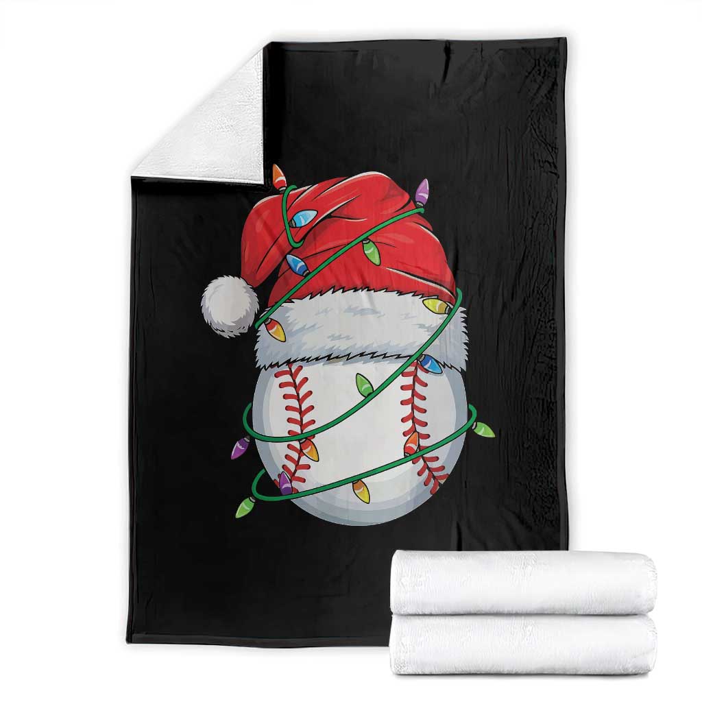 Christmas Baseball Throw Blanket Santa Hat Sports Men Boys Xmas Pajamas - Wonder Print Shop