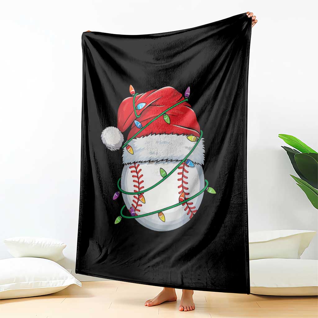 Christmas Baseball Throw Blanket Santa Hat Sports Men Boys Xmas Pajamas - Wonder Print Shop