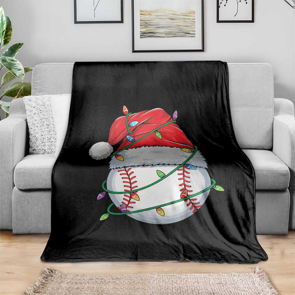 Christmas Baseball Throw Blanket Santa Hat Sports Men Boys Xmas Pajamas - Wonder Print Shop
