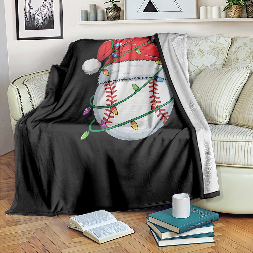 Christmas Baseball Throw Blanket Santa Hat Sports Men Boys Xmas Pajamas - Wonder Print Shop