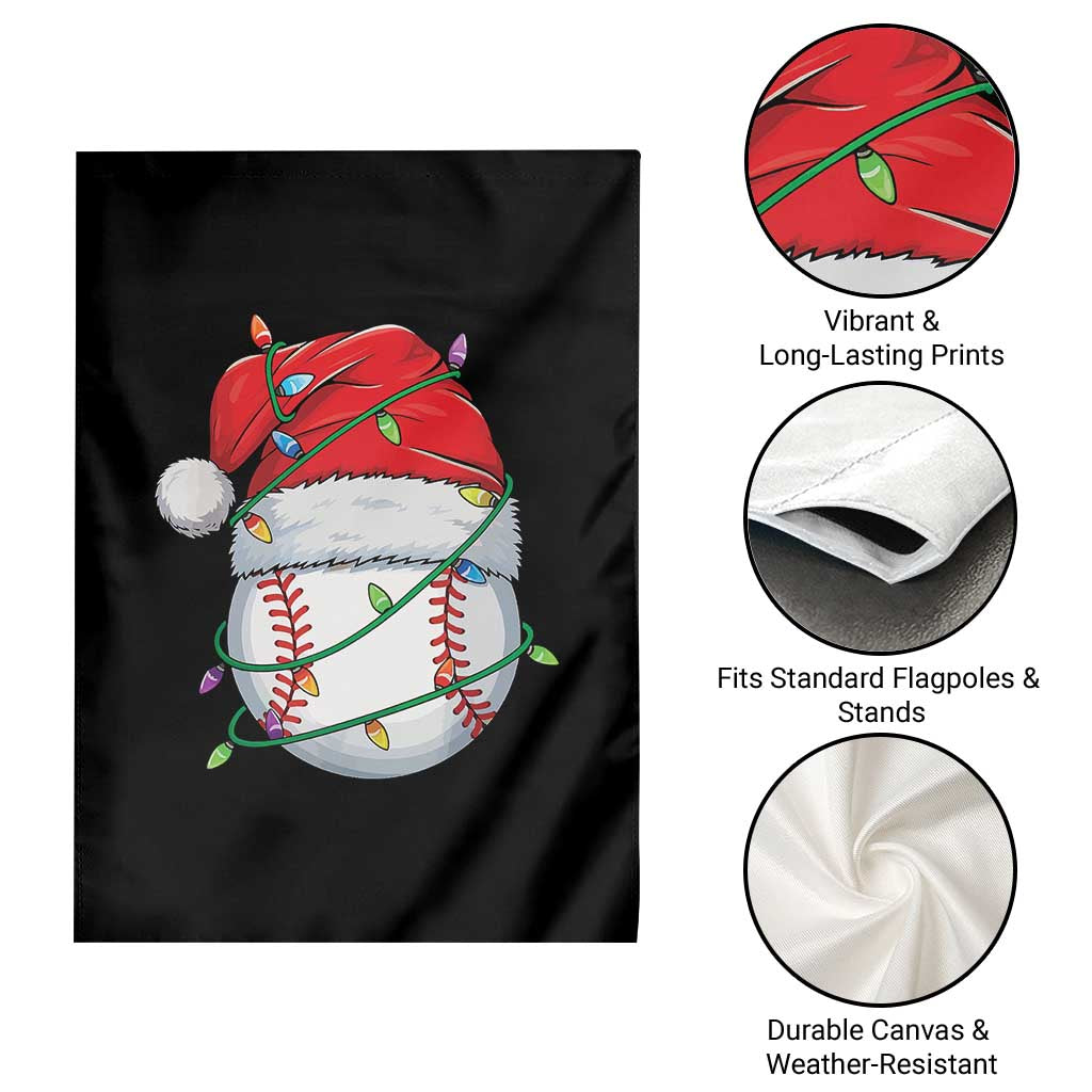 Christmas Baseball Garden Flag Santa Hat Sports Men Boys Xmas Pajamas - Wonder Print Shop