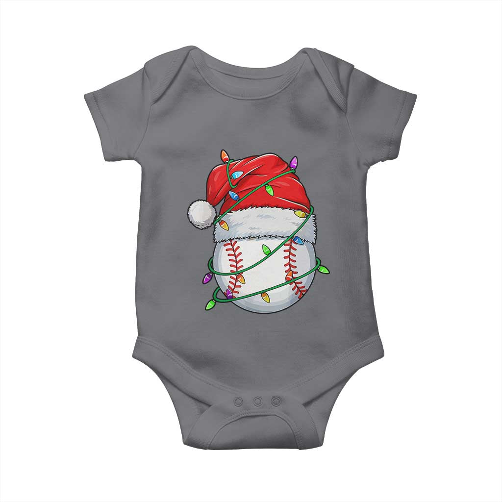 Christmas Baseball Baby Onesie Santa Hat Sports Men Boys Xmas Pajamas - Wonder Print Shop