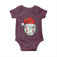 Christmas Baseball Baby Onesie Santa Hat Sports Men Boys Xmas Pajamas - Wonder Print Shop