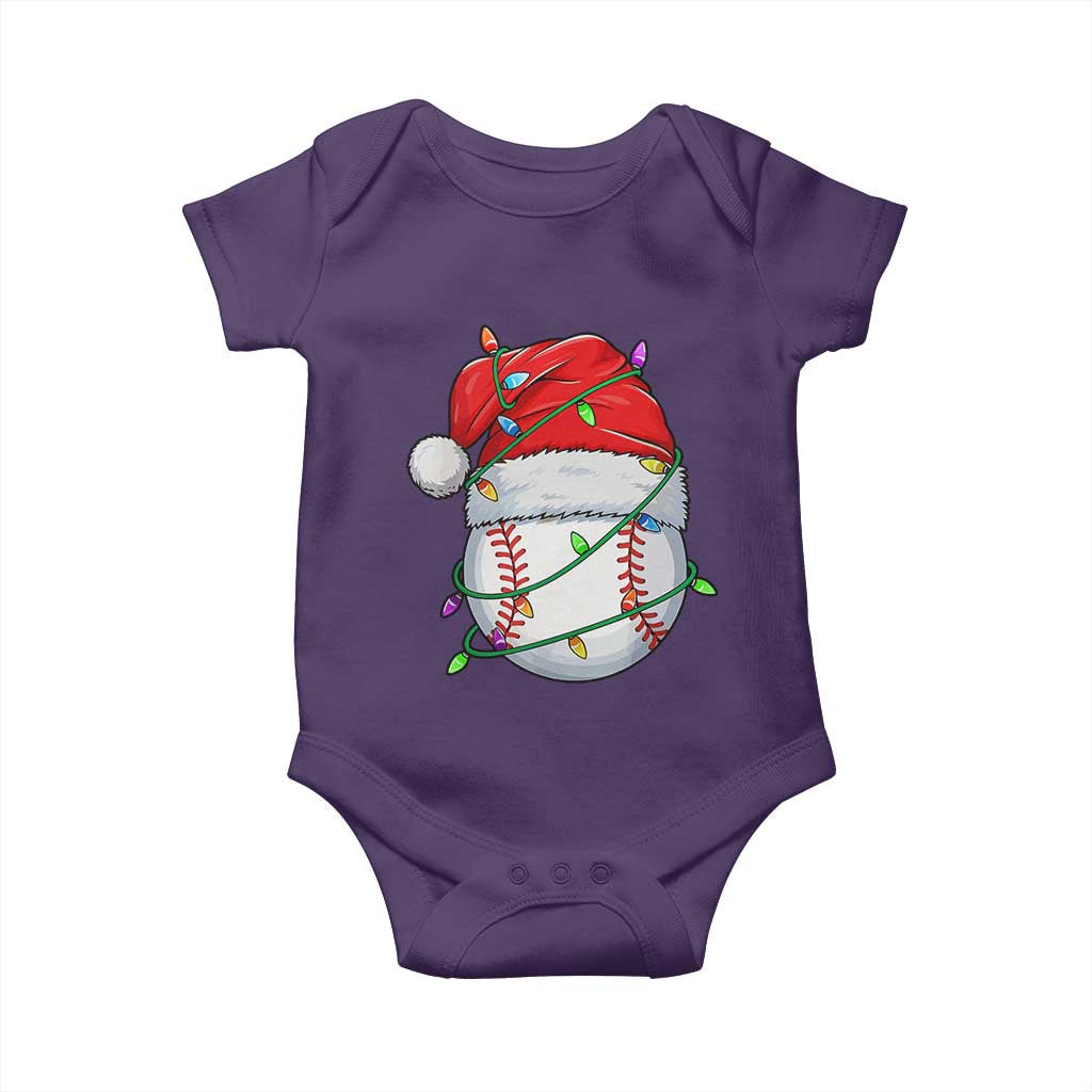 Christmas Baseball Baby Onesie Santa Hat Sports Men Boys Xmas Pajamas - Wonder Print Shop