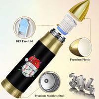 Christmas Baseball Bullet Tumbler Santa Hat Sports Men Boys Xmas Pajamas - Wonder Print Shop