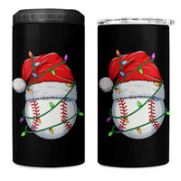 Christmas Baseball 4 in 1 Can Cooler Tumbler Santa Hat Sports Men Boys Xmas Pajamas - Wonder Print Shop