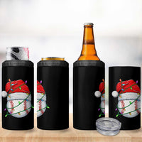 Christmas Baseball 4 in 1 Can Cooler Tumbler Santa Hat Sports Men Boys Xmas Pajamas - Wonder Print Shop