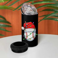 Christmas Baseball 4 in 1 Can Cooler Tumbler Santa Hat Sports Men Boys Xmas Pajamas - Wonder Print Shop