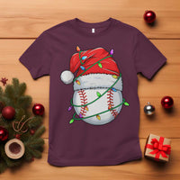 Christmas Baseball T Shirt Santa Hat Sports Men Boys Xmas Pajamas - Wonder Print Shop