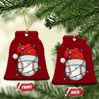 Christmas Baseball Ceramic Ornament Santa Hat Sports Men Boys Xmas Pajamas - Wonder Print Shop