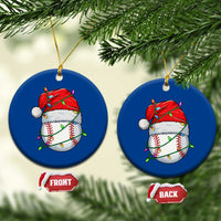 Christmas Baseball Ceramic Ornament Santa Hat Sports Men Boys Xmas Pajamas - Wonder Print Shop