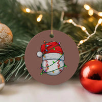 Christmas Baseball Ceramic Ornament Santa Hat Sports Men Boys Xmas Pajamas - Wonder Print Shop