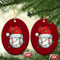 Christmas Baseball Ceramic Ornament Santa Hat Sports Men Boys Xmas Pajamas - Wonder Print Shop